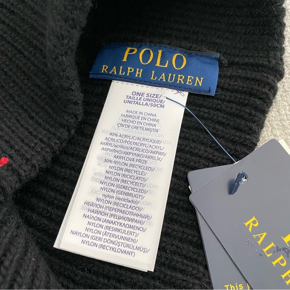 NWT Polo Ralph Lauren Denim Bear Beanie - Picture 3 of 4
